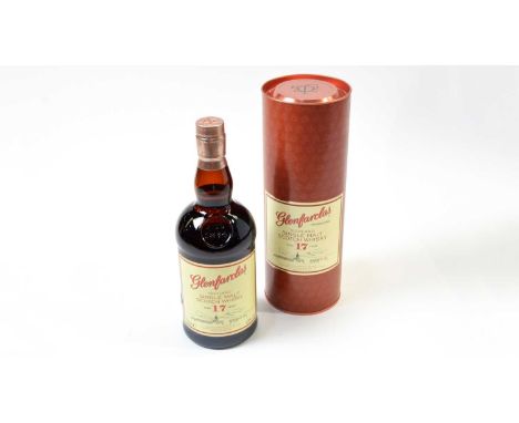 Glenfarclas Highland Single Malt Scotch Whisky, one bottle, 17 years, 43% vol, 700ml, tubed. 