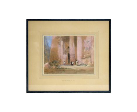 David Roberts RA RBA(1796-1864)A working sketch for "Temple called El Khasne, Petra",inscribed 'Perta March 7th 1839',32 x 25