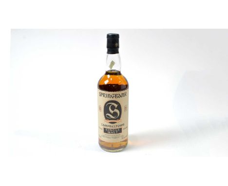 Springbank single malt scotch whisky, one bottle, aged 21 years, 46% vol, 750ml, unboxed.