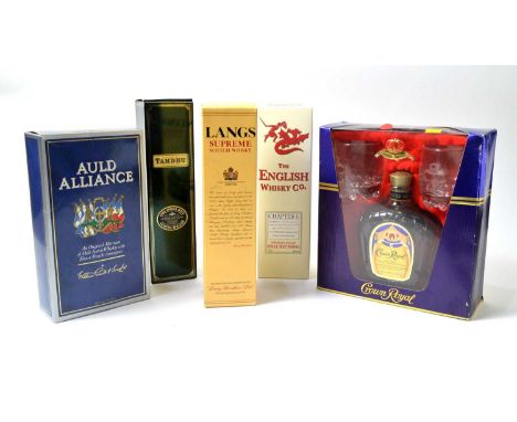 The English Whisky Co Chapter 6 single malt whisky, one bottle, 46% vol, 70cl, boxed; Langs Supreme Scotch Whisky, one bottle