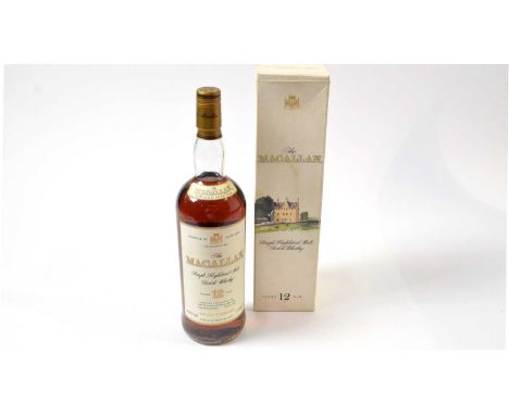 The Macallan Single Malt Scotch Whisky, one bottle, 12 years, 43% vol, 1l, boxed.