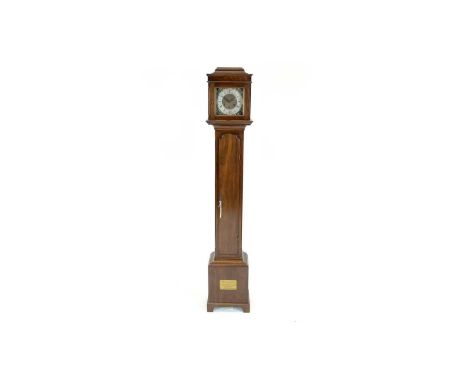 Of Nautical and Local History interest: a mid 20th Century mahogany grandmother clock, made from the cabin doors of the yacht