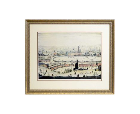After Laurence Stephen Lowry RBA RA(1887-1976)"The Pond",pencil signed to the margin; with Fine Art Trade Guild blindstamp,of
