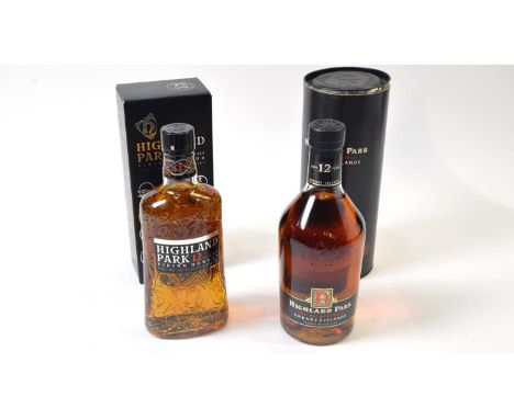 Highland Park Single Malt Scotch Whisky, one bottle, Orkney Islands, 43% vol, 1l, tubed; and Highland Park Viking Honour Sing