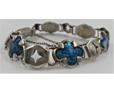 Silver enamel decorated bracelet 