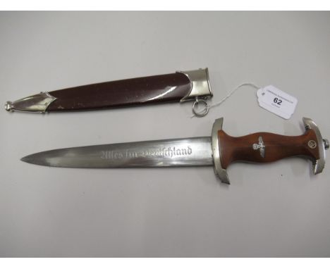 Third Reich World War II SA dagger marked RZM in a circular motif and further marked M7/13, 14.75ins long overall 