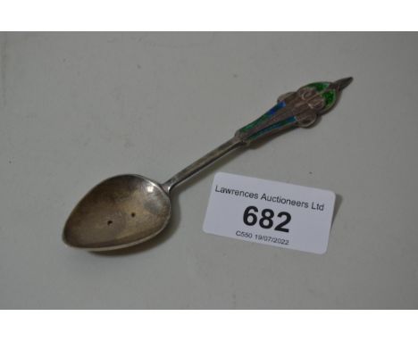 Liberty & Company, silver coffee spoon with enamel decorationNo damages or repairs but does need a good clean / polish 