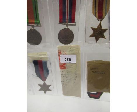 Group of four World War II medals including Africa star with army bar 