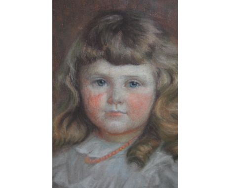 Pastel drawing of portrait of a child, in an oval gilt frameImage - 17ins x 15insDoes appear to be in good condition, althoug