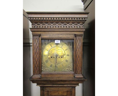 18th Century and later, oak longcase clock, the 10in brass dial inscribed Samuel Price, Hay (for restoration), housed in a 20