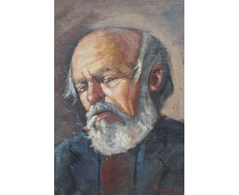 20th Century Continental oil on canvas, portrait of a bearded gentleman, indistinctly signed, 17.5ins x 15ins, unframed 