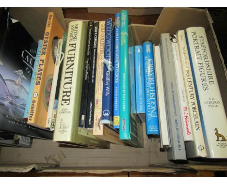 Box containing various art, furniture and ceramic reference books 