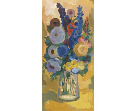 MARTIN RITTER Glauchau 1905 - 2001 Baldham bei München : Blumenstilleben. Oel auf Press-Span. Signiert. 85 x 41 cm. Ritter zä