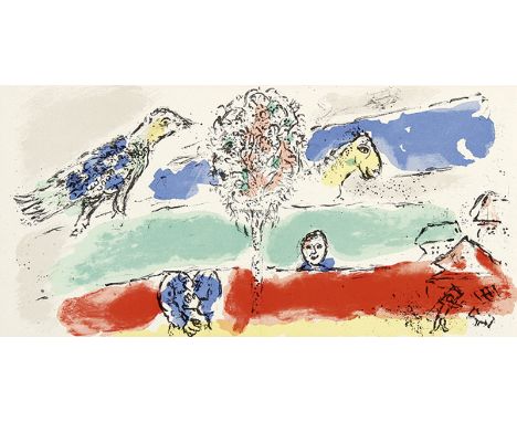 MARC CHAGALL Witebsk 1887 - 1985 Vence: Le Fleuve vert. Farblithographie aus P. de Mandiargues, „Chagall“, 1974. Mourlot 728.