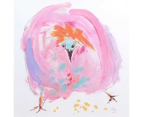 Barbara Karn (b.1949) - Pink chip, lithograph printed in colour, signed and numbered 25/100 lower right, visible sheet dimens