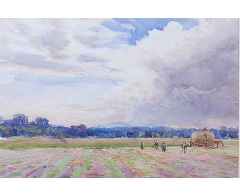 Henry Charles Brewer (1866-1950) - The Malverns from Tewkesbury, watercolour, unsigned, 35.5 x 52.5cm, with Abbott &amp; Hold