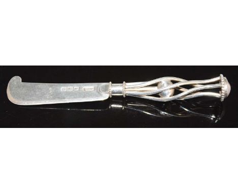 Charles Robert Ashbee for the Guild of Handicraft Ltd - an Arts &amp; Crafts silver butter knife, the pronounced shaped blade