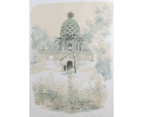 Barbara Jones (1912-1978) - The Pineapple at Dunmore, lithograph printed in colour, signed, titled and numbered 17/70 in penc