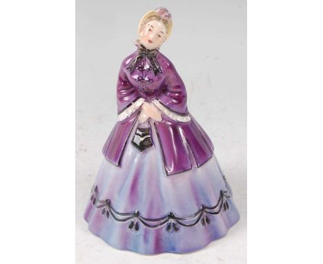 Peggy Porcher for Goldscheider - Lady caller, ceramic figure of a standing lady in traditional dress, underglaze painted, pri