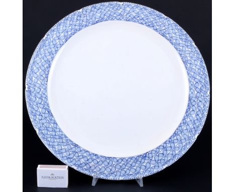 Meissen Blaue Rispe nach Riemerschmid riesige runde Platte 1.Wahl, 1903-1905, huge round platter 1st choice,Porzellan, blaue 