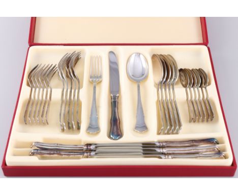 R&amp;B Robbe &amp; Berking Alt-Chippendale 925 Silber Besteck für 6 Personen, sterling silver cutlery for 6 pers.,30-teilige