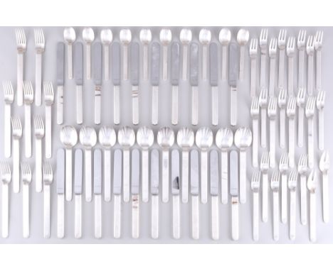 Wilkens Epoca 925 Silber Besteck für 10 Personen, sterling silver cutlery for 10 pers.,Silber, 72-teiliges Besteck, gestempel