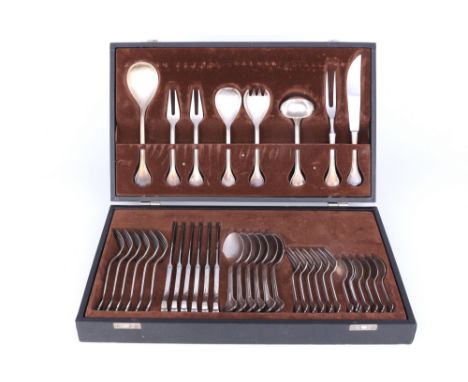 Robbe &amp; Berking Glücksburger Faden Besteckset für 6 Personen, 150 versilbert, R&amp;B flatware for 6 pers. silverplated,3