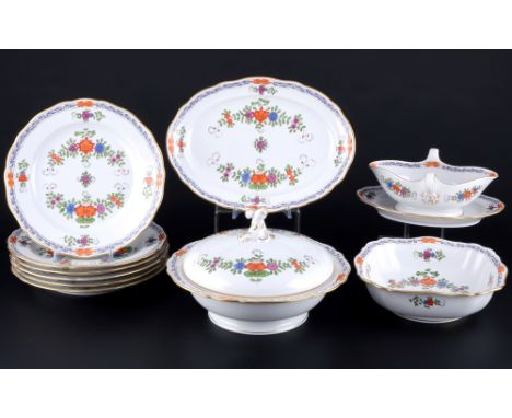 Meissen Indisch Bunt Speiseservice 6 Personen, dinner service,10-teiliges Porzellan, blaue Schwertermarke 1. Wahl, Dekor Indi
