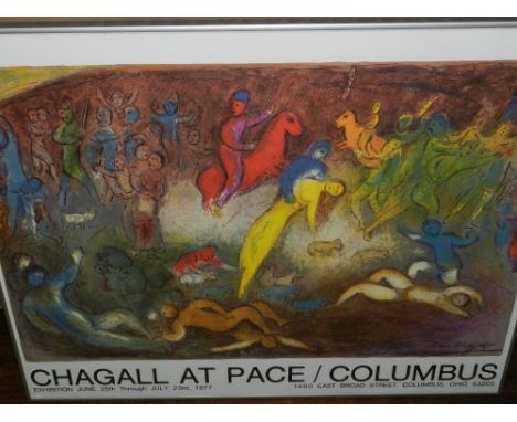 An exhibition poster for Chagall at Pace / Columbus, print. H.64cm W.79cm