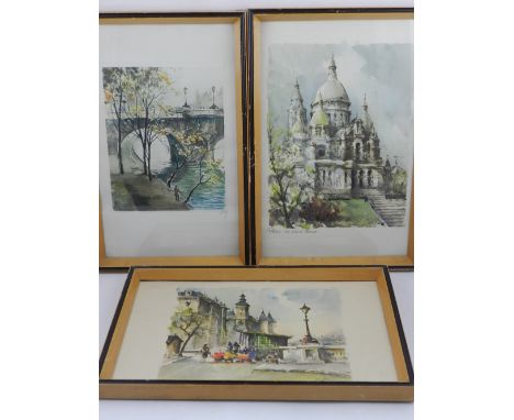 20th century English School, View of St Pauls from the River, lithograph 13/500 titled and indistinctly signed across the bot