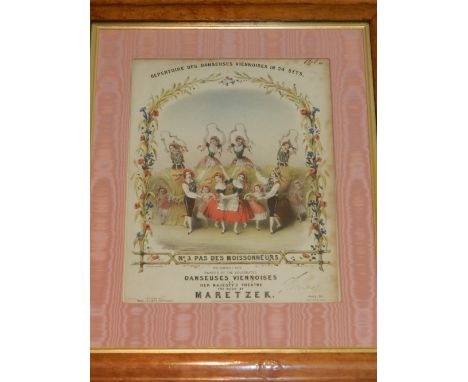 A late 19th century print of the Royal Boudoir Quadrille, together with two 19th century French prints, advertising the music