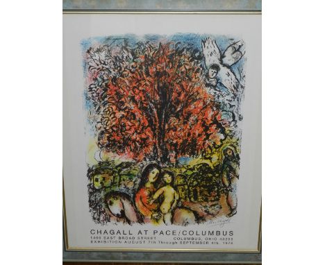Marc Chagall Exhibition poster, lithograph. H.82cm W.62cm