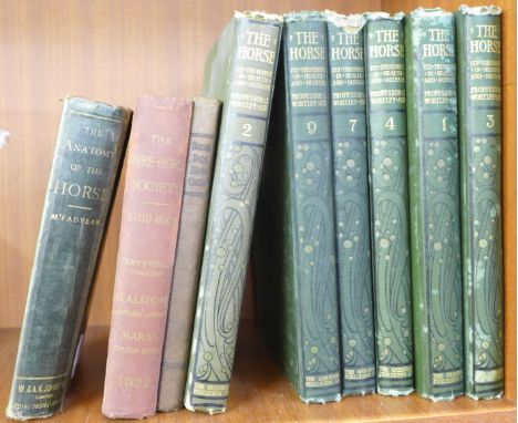 Six volumes of The Horse, it's Treatment in health and Disease, The Anatomy of the Horse, a Dissection Guide, 1922, an Animal