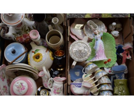 Ceramics - various, including Beswick leaf dish, Wedgwood Jasperware vase and trinket dishes, Colclough part tea service, etc