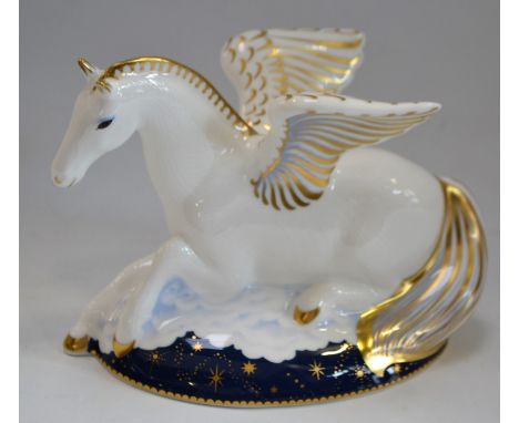 A Royal Crown Derby paperweight, Pegasus, the first of a pair of mythical beasts, exclusive to Govier's of Sidmouth, designed