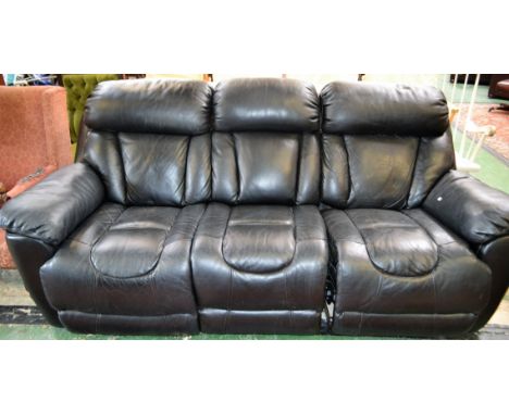 A contemporary reclining sofa