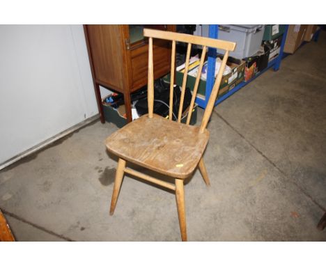 A light Ercol stick back dining chair 