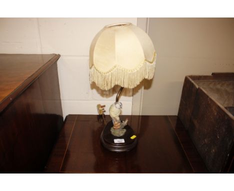 A Country Artists bird decorated table lamp