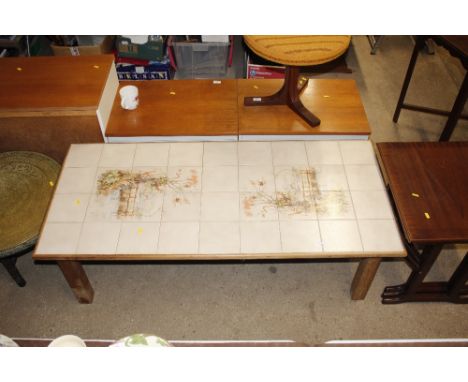 A tile top coffee table 