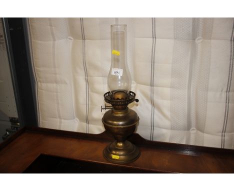 A brass oil lamp