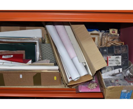 FIVE BOXES OF MODERN DOLLS HOUSE ACCESSORIES ETC, to include parts of an unconstructed dolls house, unused windows, doors and