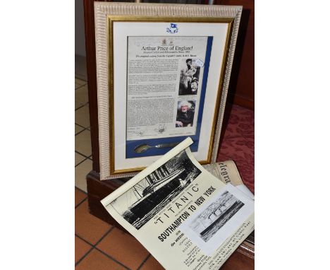 TITANIC INTEREST, a framed limited edition Arthur Price of England silver plated spoon modelled on the pattern from the origi
