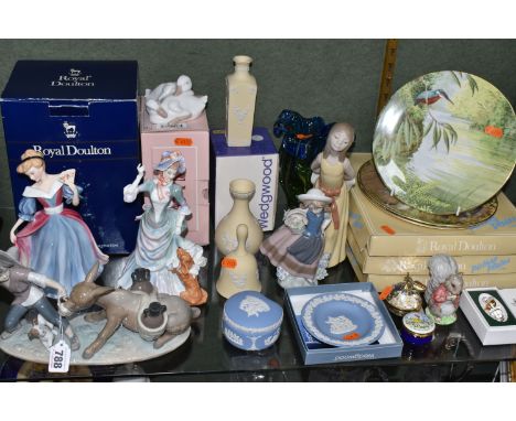 A GROUP OF CERAMICS AND GLASS WARES, to include Lladro Stubborn Donkey, no 5178, sculptor Juan Huerta, issued 1982-1993, Swee