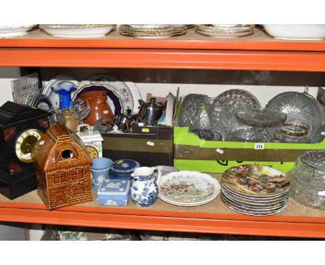 TWO BOXES AND LOOSE GLASS, CERAMICS ETC to include issues one to eight of Wedgwood 'Country Days' collector plates, five piec