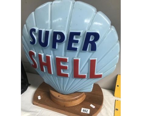 A glass super shell petrol pump globe A/F