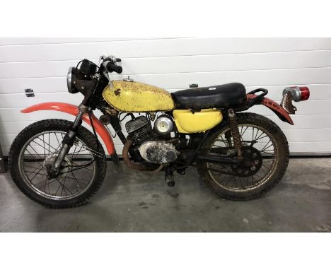 A 1980's Suzuki 175cc trials bike, no documents or registration number, not seized.
