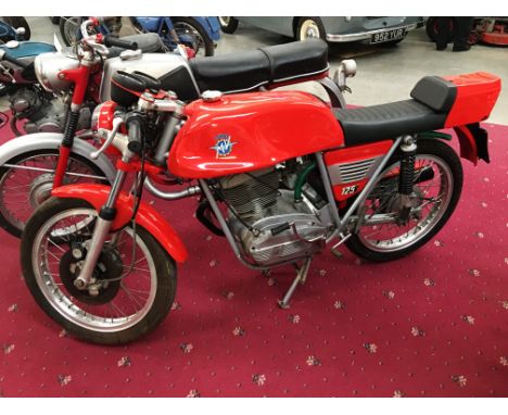 A 1970's MV Augusta 125S, no documents, not UK registered.