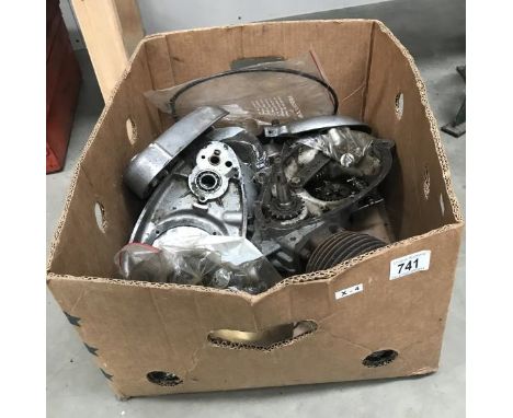 A Villiers 98cc autocycle engine in pieces, completeness unknown,.