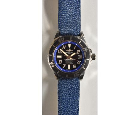 Breitling  - a Superocean Chronometer automatic stainless steel bracelet watch, ref. A1736402, serial no. 1380578, grey black