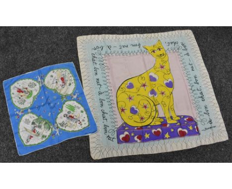 A Jacqmar silk scarf bon chat bon rat; others similar (3) 